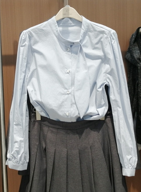 MRS ZORA佐拉新款蓝色衬衫长袖设计款气质显瘦学院风53BXS1132