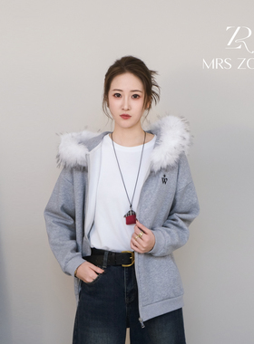 MRS ZORA佐拉新款灰色外套学院风修身显瘦卫衣外套54AWY1069