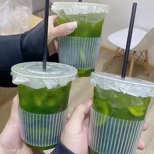 源头工厂pet奶茶杯商用透明带盖