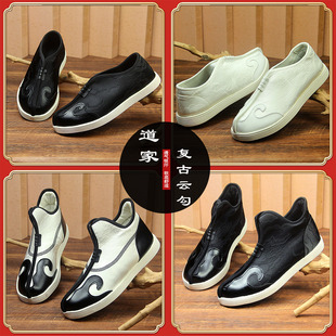 春秋道家太极鞋仙鹤纹云勾鞋古装戏曲鞋道士鞋练功鞋仿千层云头鞋