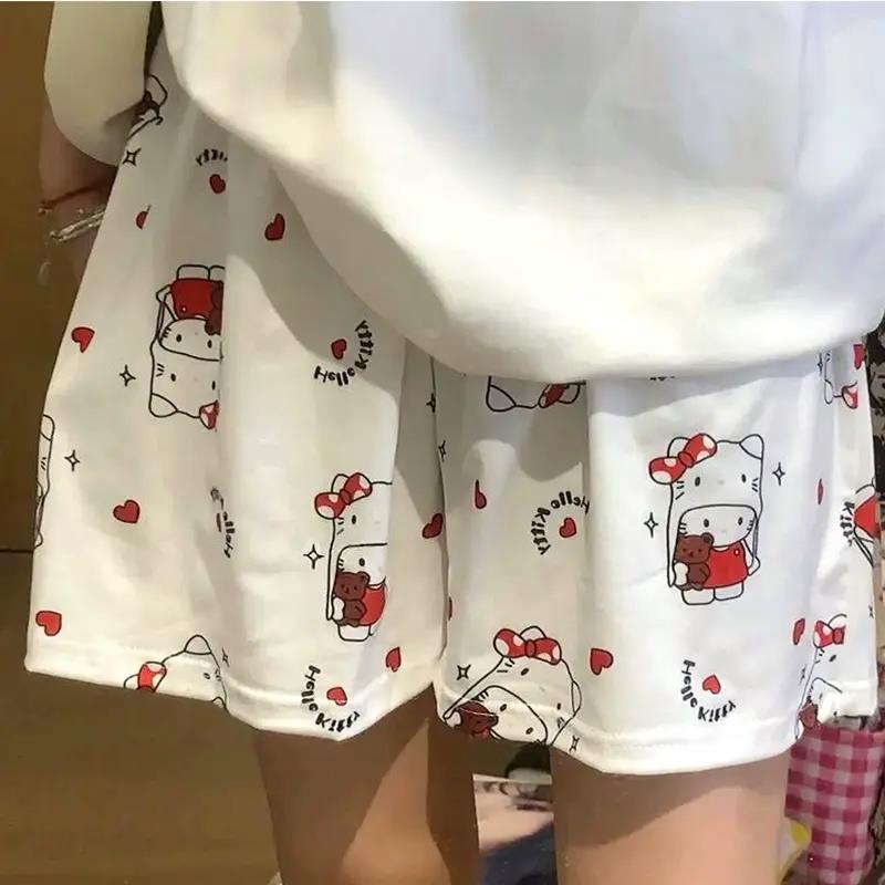 hellokitty睡裤短裤遛弯裤懒人裤可爱宽松高腰家居休闲裤可外穿