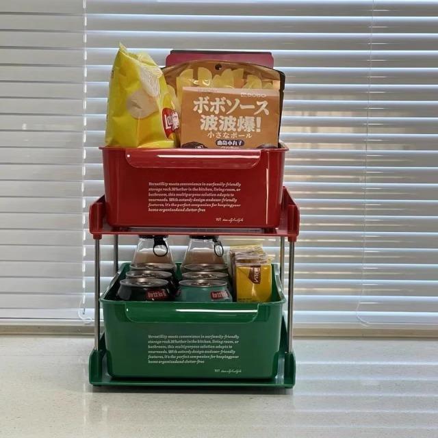 多巴胺零食收纳层架厨房置物抽拉式带轮抽屉储物盒桌面调味罐架杂
