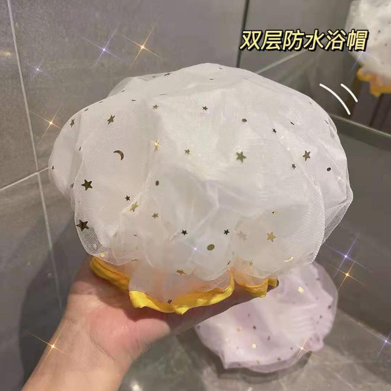 双层浴帽防水洗澡头套家用女夏沐浴帽儿童假发厨房防油烟发膜专用