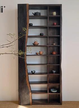 Ni尼家侘寂风博古架实木茶杯架茶室展示柜中式多宝阁置物古董架子