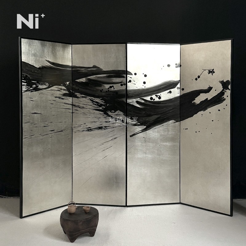 茶室装饰民宿新中式隔断屏风
