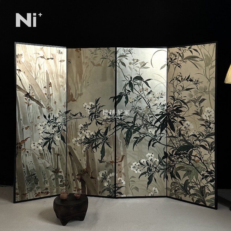 Ni+尼家新中式屏风隔断客厅卧室遮挡家用折叠办公室酒店装饰折屏