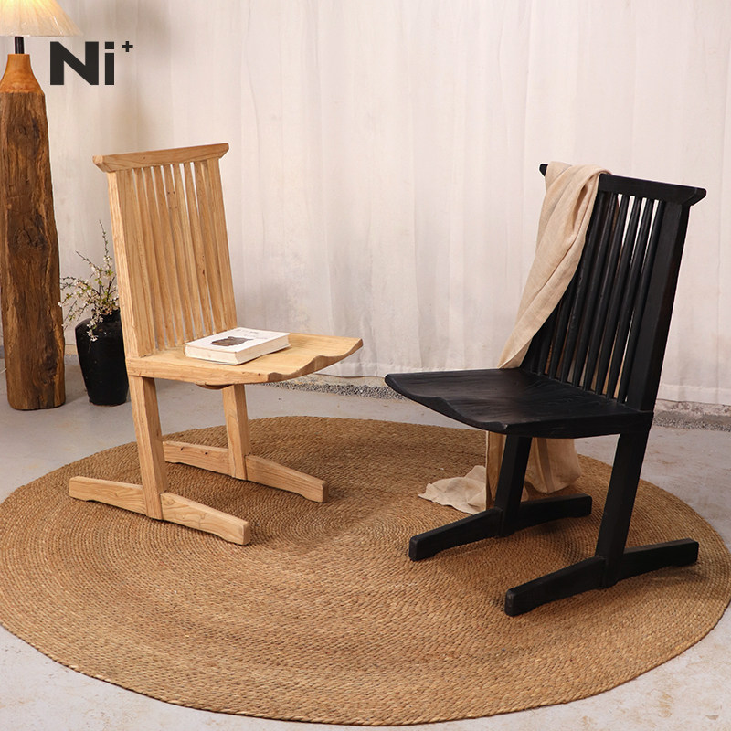 Ni+尼家中岛乔治椅子侘寂风实木靠背椅民宿咖啡馆椅餐厅中古餐椅