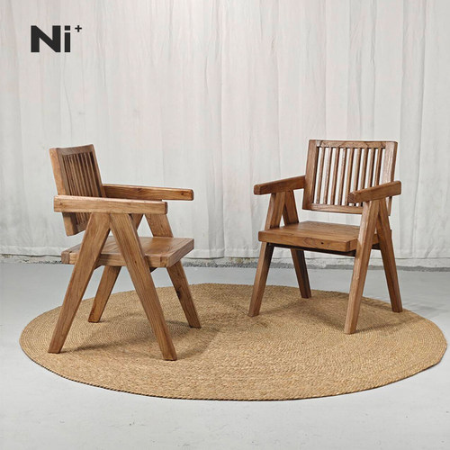 Ni+尼家实木侘寂风民宿休闲椅
