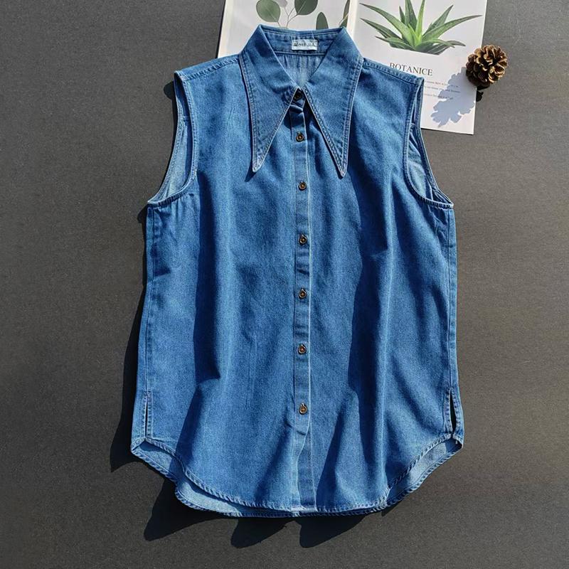 高盎司柔软厚实牛仔打底衬衫