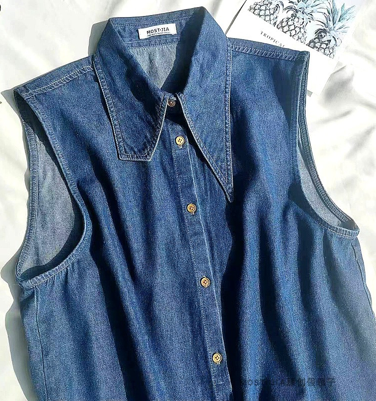 原创秋冬叠穿牛仔无袖背心假领内搭假领子女衬衣打底卫衣内搭衬衫