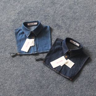 韩版新款棉儿童假领子女童格子假领男童衬衫领休闲尖领童衬衣领