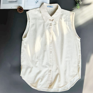 奶杏色！亲肤衬衣假领子假领叠穿伴侣女磨毛无袖衬衫女衬衣背心