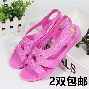 凉鞋女夏季工作鞋纱厂车间防滑软底护士平底孕妇鞋学生女棉纺厂鞋