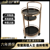 左舟移动酒水推车不锈钢高档家用酒店餐厅三层茶水酒水餐车小推车