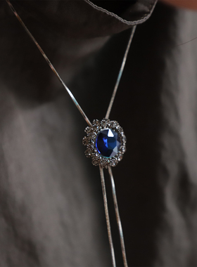 幽蓝 复古休闲男女同款简约秋冬美款BOLO TIE 西部牛仔波洛领带