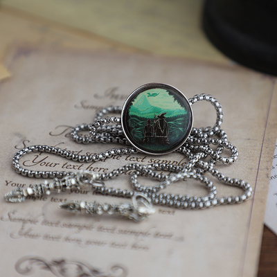 霍比特人简约复古绿色波洛领带