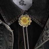 韩版 小众原创设计手工制作干花雏菊波洛领带女生百搭气质BOLO TIE