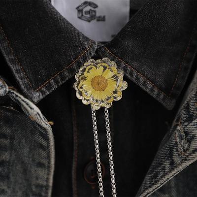 原创设计干花雏菊波洛领带