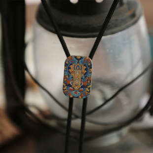 转运时 TIE国风古韵 复古木质仿珐琅彩平安背云小众波洛领带BOLO