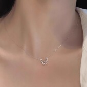 锁骨链轻奢小众高级设计感吊坠 爆款 S925纯银蝴蝶项链女款 2025新款