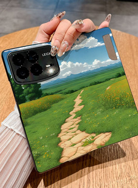 适用小米Mixfold4手机壳Mixfold3翻盖皮套Mixfold2商务小迷mixf0ld3新款仿皮防摔插画彩绘创意时尚保护套个性