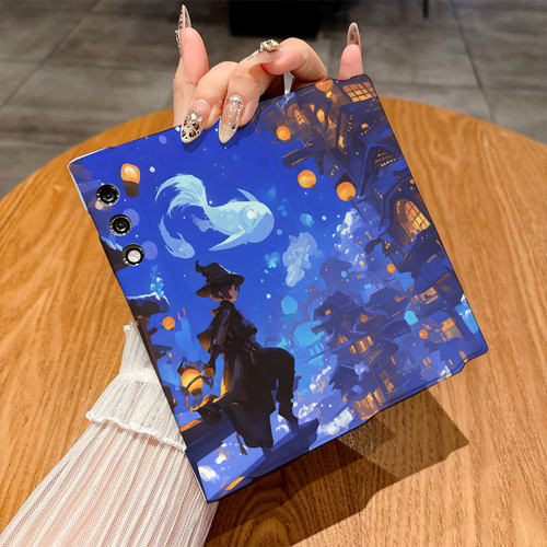 适用荣耀Vpurse手机壳Magicv3/Magicvs至臻版/Magicv2至臻版翻盖皮套Magicv5仿皮Magicvs2插画Magicvs彩绘潮