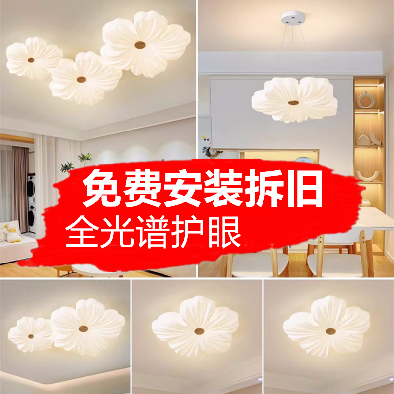 包安装全光谱花朵客厅卧室灯