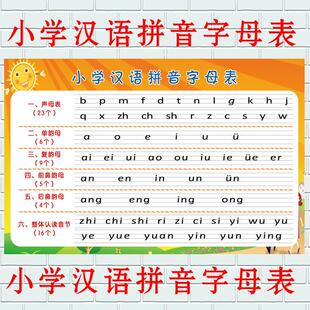 小学生拼音表声母韵母幼儿园汉语字母标准书写表墙贴画挂图