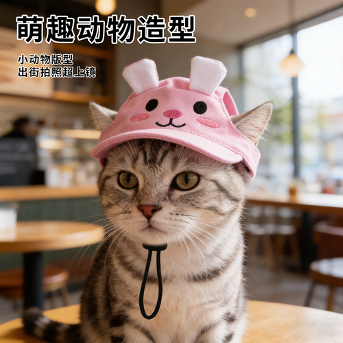 宠物帽子猫狗户外遮阳帽露耳朵