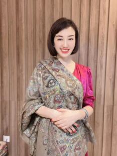 轻奢风印度克什米尔羚羊绒花边款披肩围巾直播专拍链接