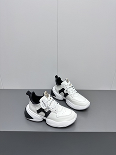 H家双岛老爹鞋檀健次新款系带真皮拼色百搭李冰冰同款运动鞋女鞋