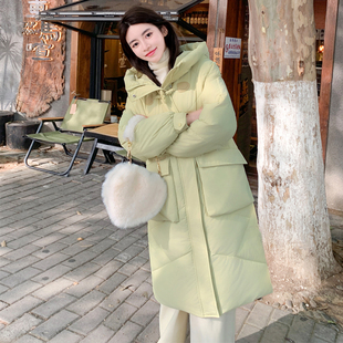 胖MM特大码180斤中长款加肥棉袄宽松牛角扣羽绒棉服棉衣韩系外套