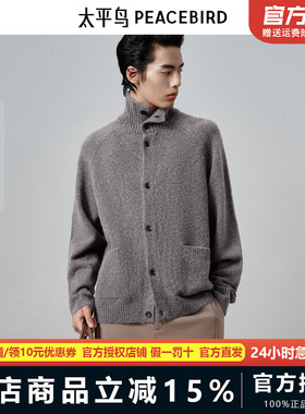 【商场同款】太平鸟男装耗牛绒毛衫新款翻领羊毛针织衫B1EAF4B17
