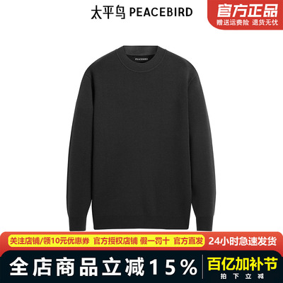 【商场同款】太平鸟男装毛衣冬季绵羊毛修身打底衫 B1EBE4245