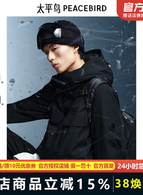 太平鸟男装户外羽绒服男24年冬新款工装防寒服连帽外套BAACE4205