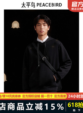 【商场同款】太平鸟男装连帽闪亮钻石卫衣24秋新款上衣B1CRE3X27