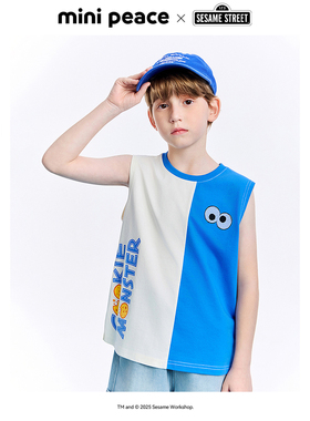 [凉感抑菌]MINIPEACE×芝麻街联名太平鸟童装男童吊带背心无袖T恤