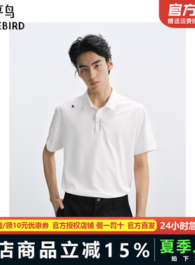 太平鸟男装印花POLO衫夏新款纯色翻领短信B1COF2447
