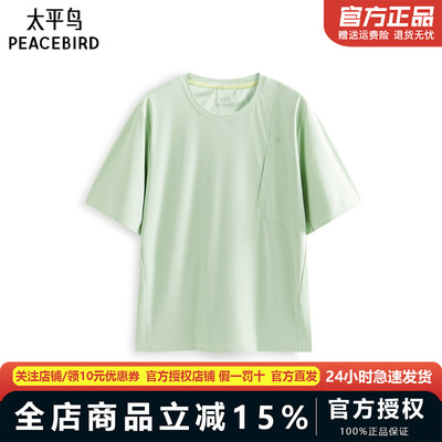 【商场同款】太平鸟男装T恤25夏季新款宽松提花短袖潮 B2CNF2494