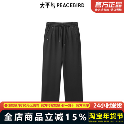 【商场同款】太平鸟男装休闲裤24秋季新款直筒撞钉卫裤 B1GME3237