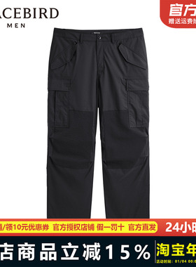 太平鸟男装工装裤24春新款户外直筒男士裤 B2GLE1359