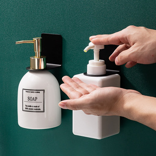 沐浴露置物架卫生间不锈钢免打孔浴室墙上洗发水架厨房洗手液挂架