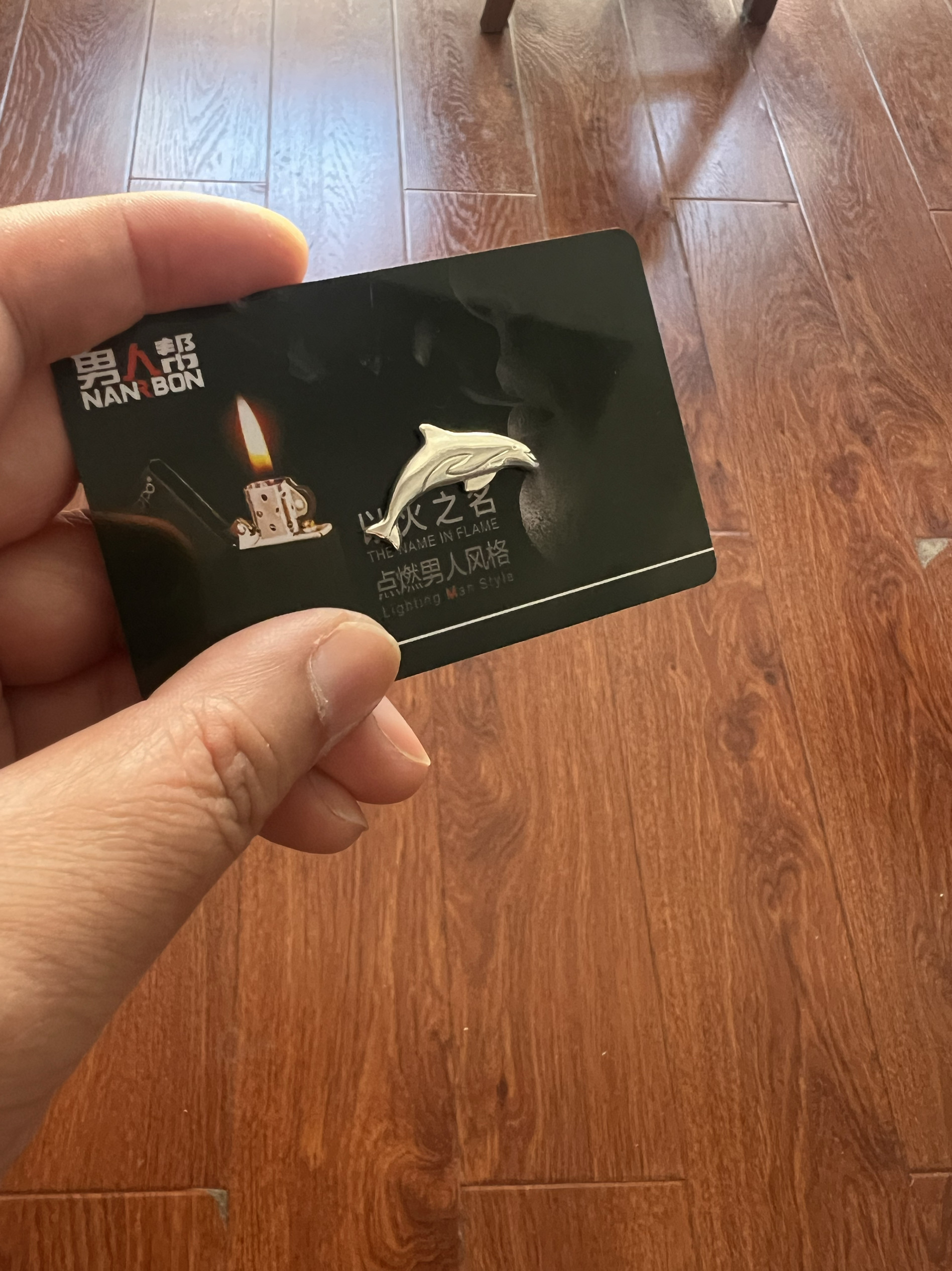 纯银zippo火机贴章，小海豚。精品贴章。