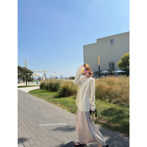 EASE ATELIER 私服 100绵羊毛加厚泡泡提花工艺针织裤裙