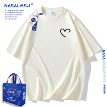 潮牌纯棉t恤男短袖 韩版 宽松大码 情侣装 上衣 NASA美式 短袖 2023夏季