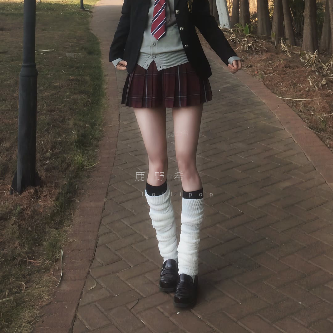 日本二代目大象袜日系学院风少女大腿袜Jk堆堆袜女泡泡超长高筒袜