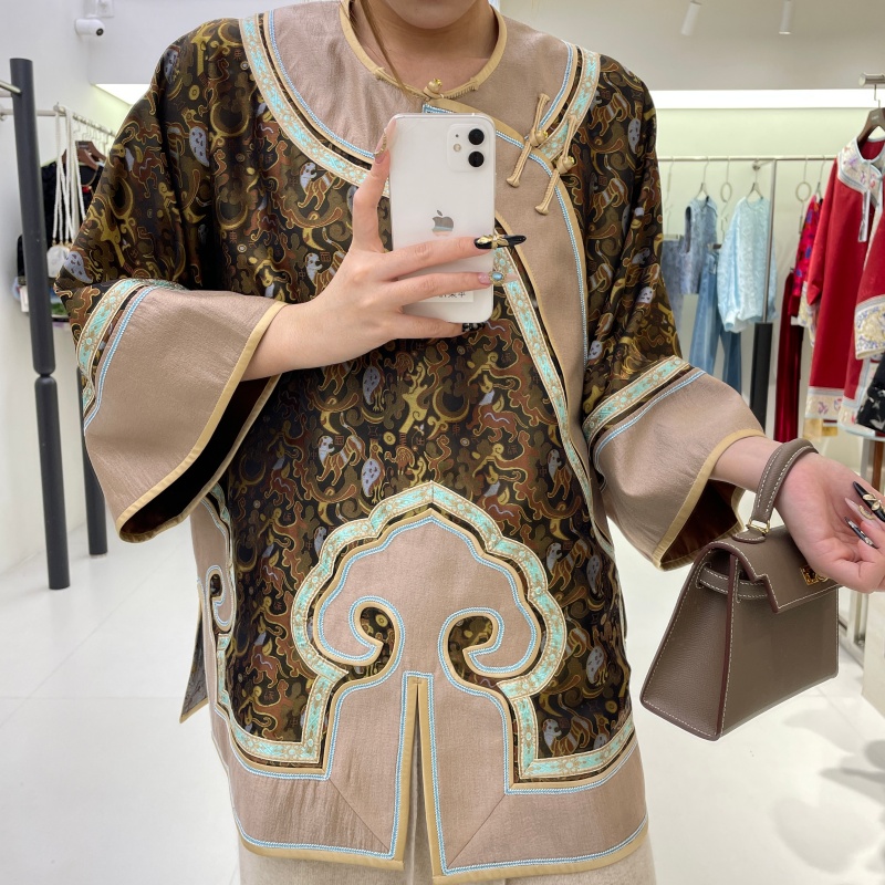 JINYU矜羽【金棠】新中式金缕瑞兽纹太太服 重工如意头上衣女