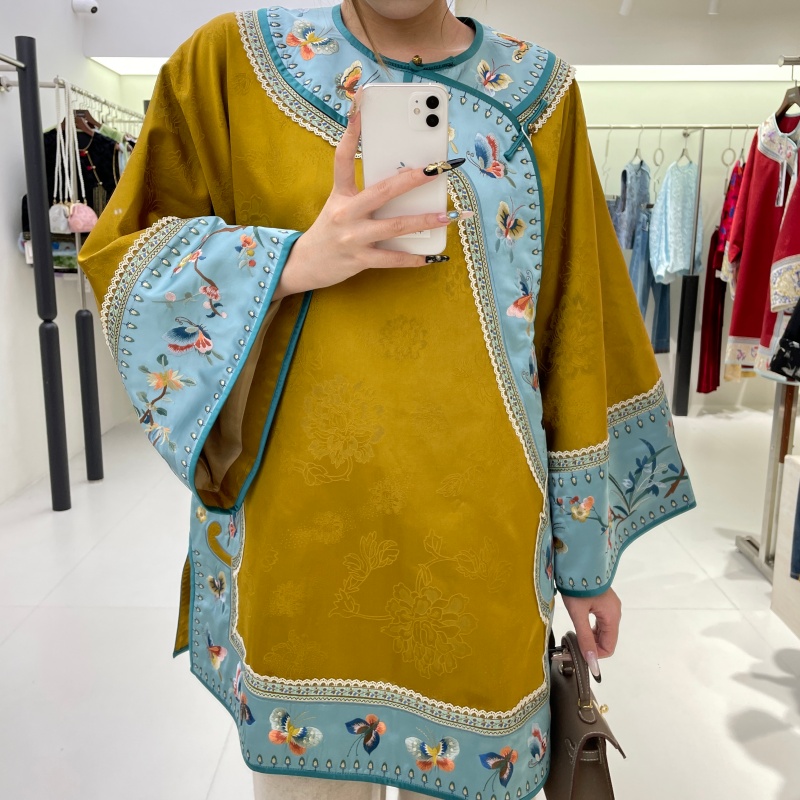 JINYU矜羽【唐韵】新中式金色太太服 重工如意头上衣女