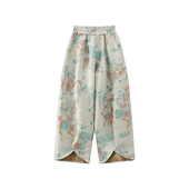 女春秋高腰九分灯笼裤 JINYU矜羽 山水画宋锦阔腿裤 新中式 雾景