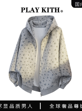 【国内现货】PLAY KITH 美式小碎花连帽卫衣春秋外套开衫男女同款